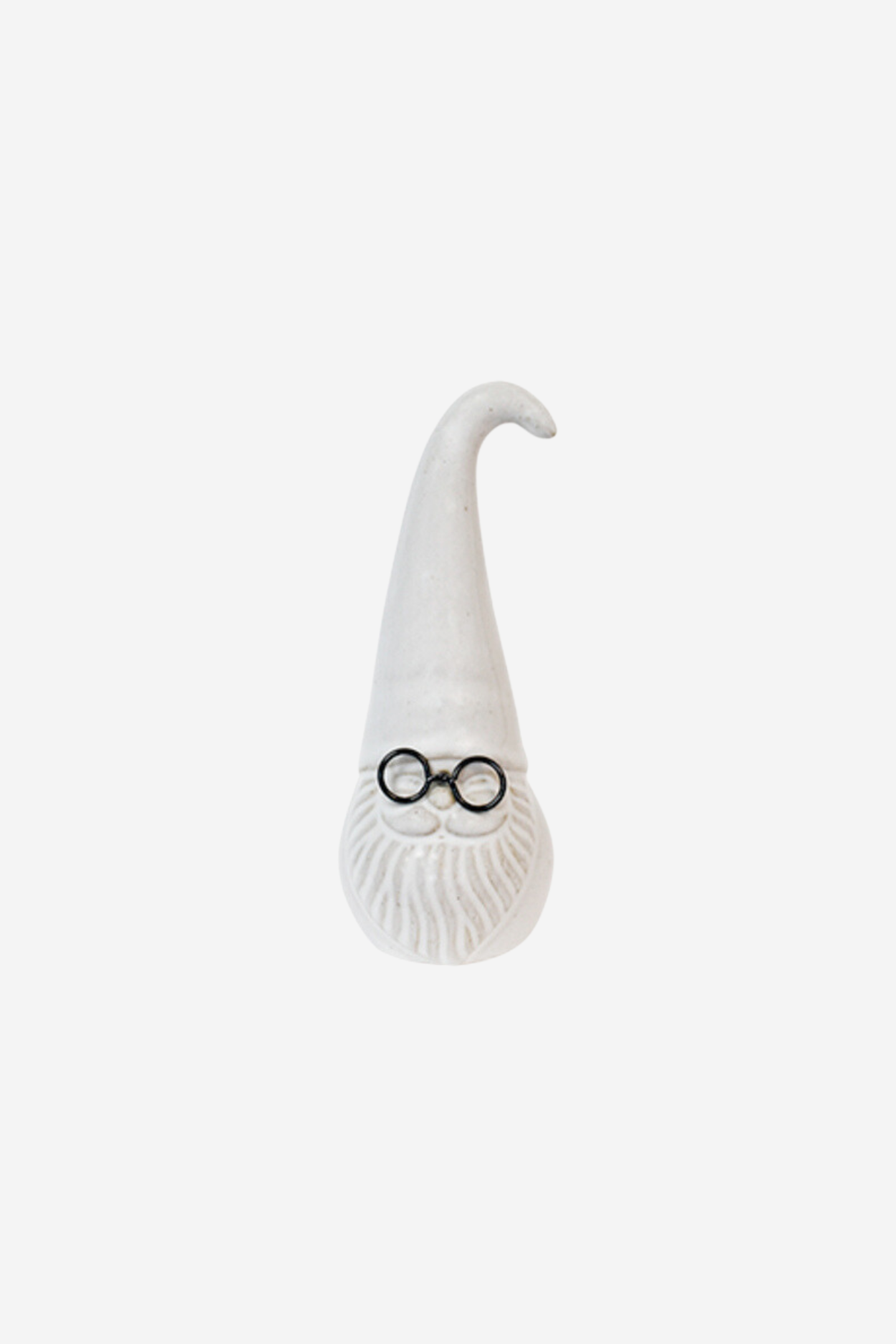 Ceramic Santa w/Metal Glasses - Small
