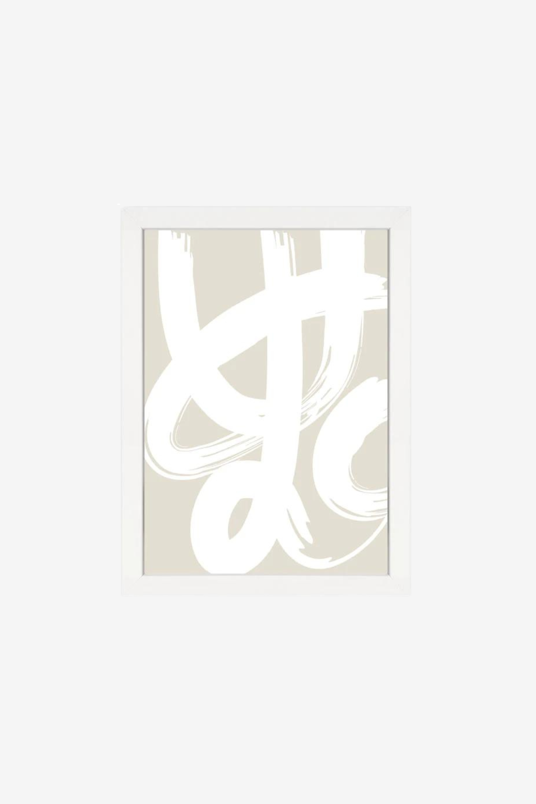 Paint Brush Natural - White Framed Print