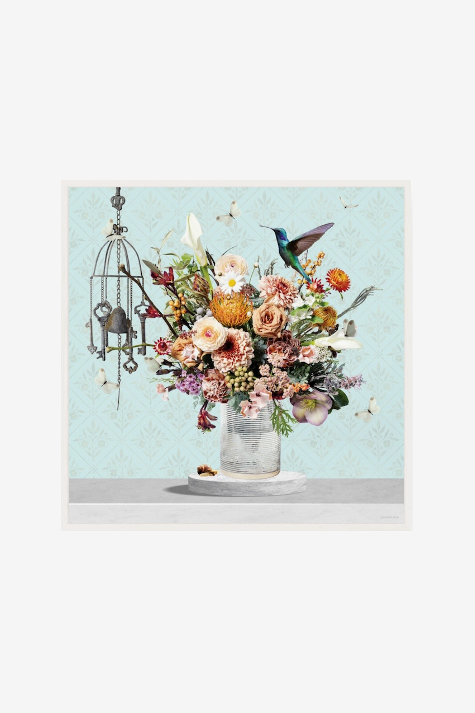 Hummingbird Charm Art Print Box Frame