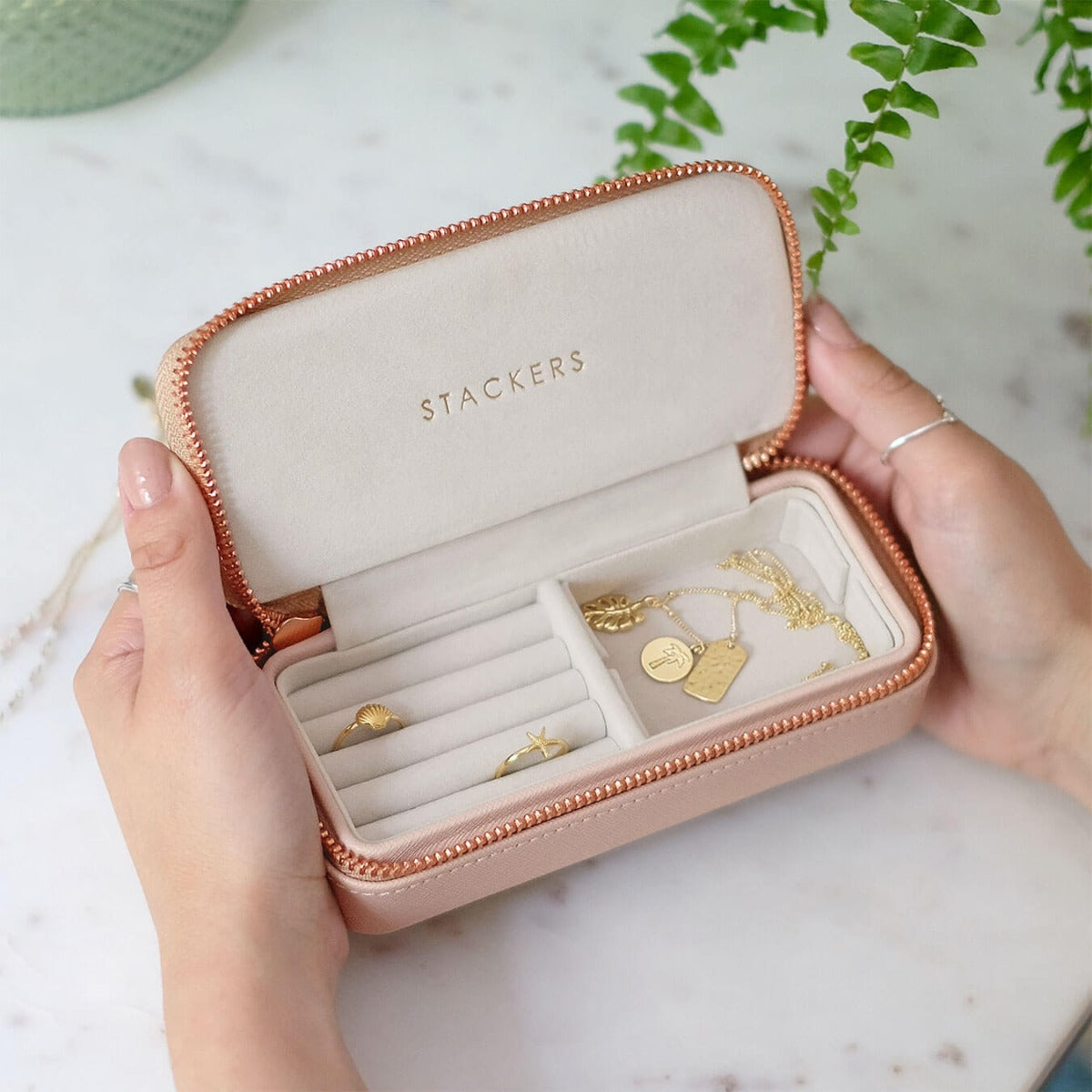 Stackers Medium Travel Jewellery Box - Blush