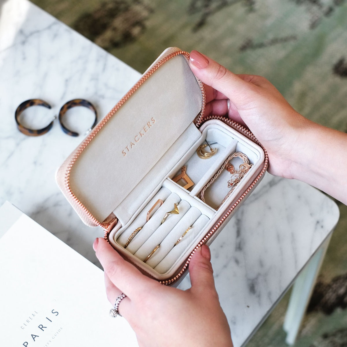 Stackers Medium Travel Jewellery Box - Blush