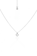 Mini Cutout Heart Necklace - Silver