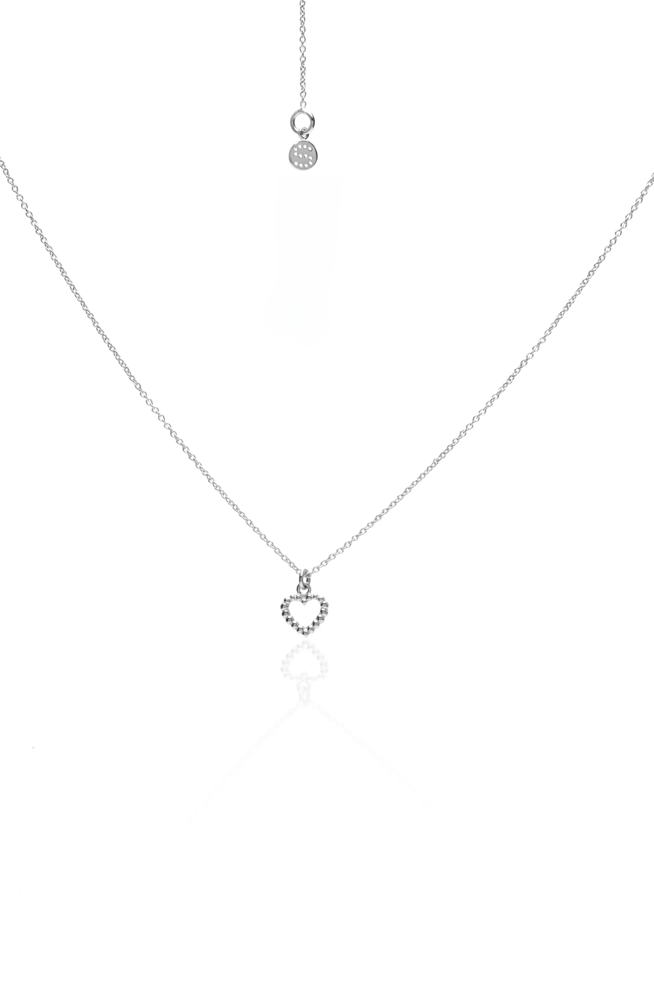 Mini Cutout Heart Necklace - Silver