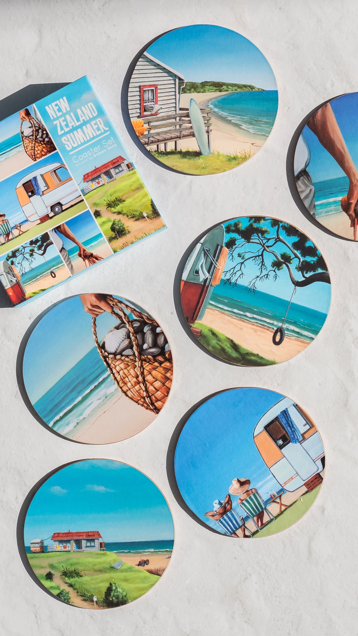 Graham Young New Zealand Summer - Box Of 6 Coasters