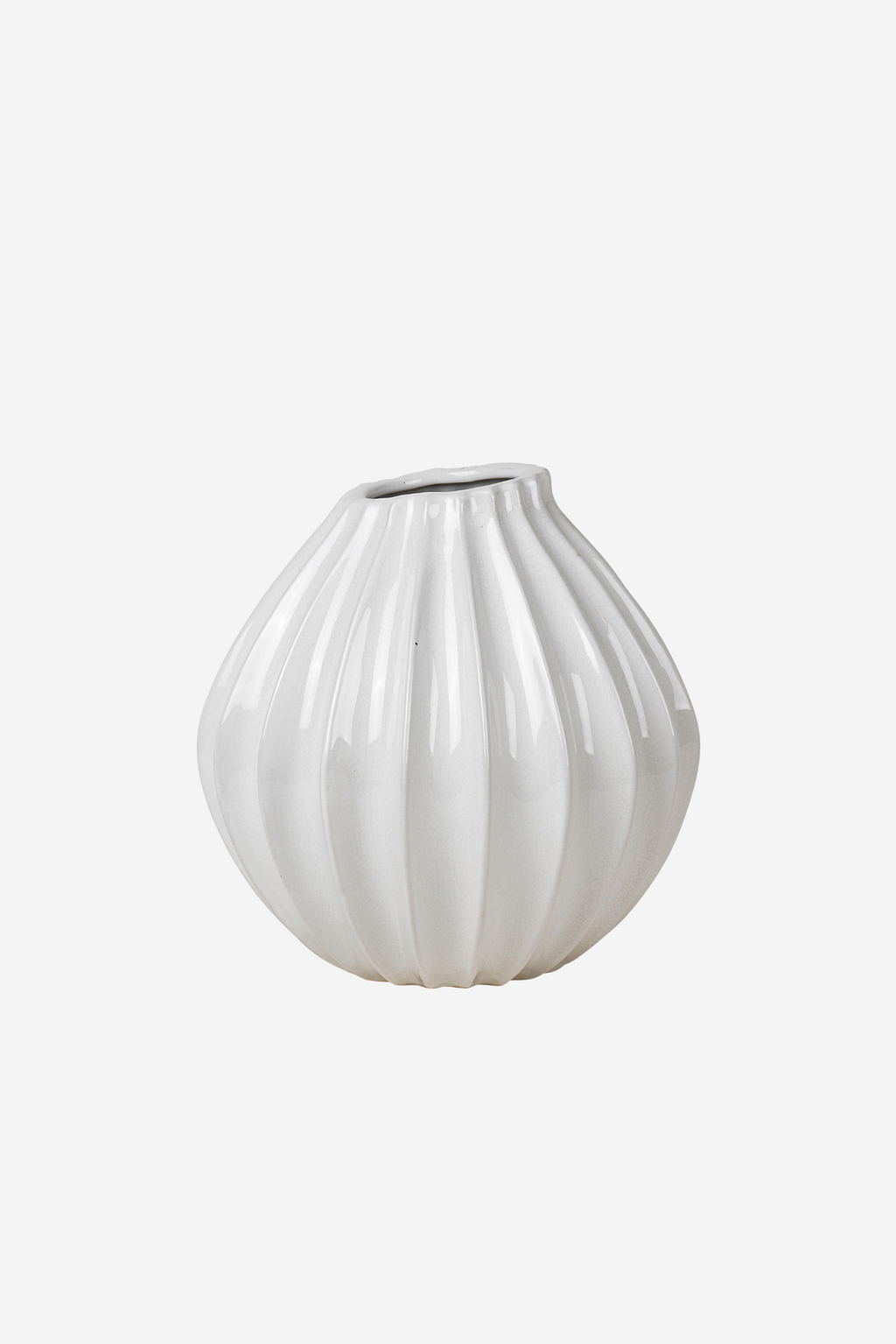 Wide Lines Vase Medium - White