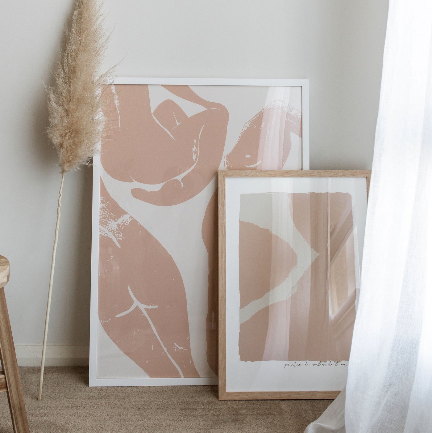 Female Form Pink - White Framed Print