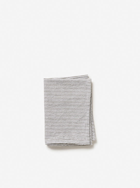 Stripe Washed Cotton Tea Towel - Olive