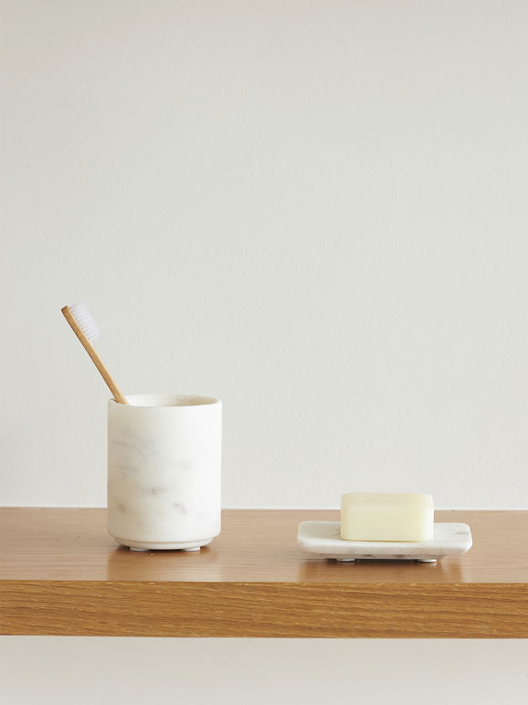 Ora Marble Rectangular Soap Dish - White