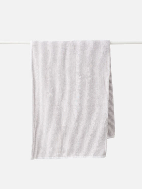 Stripe Cotton Towel Range - Grey/ White