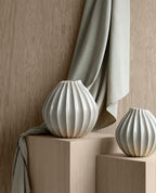 Wide Lines Vase Large - White